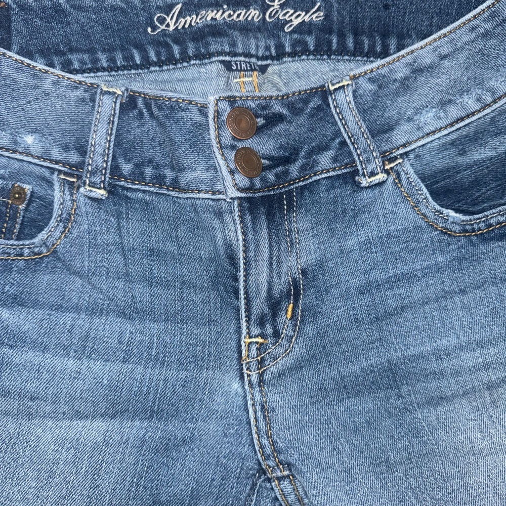 ✨ American Eagle Artist Bootcut Jeans Size 4 Raw Hem Distressed ✨ - Picture 11 of 15